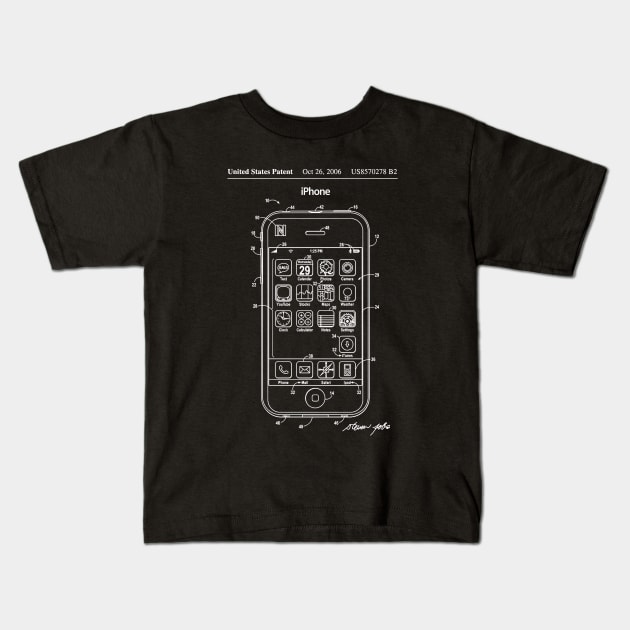 Apple iPhone Patent White Kids T-Shirt by Luve